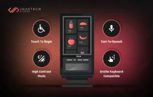 Accessible kiosk interface with assistive technology features