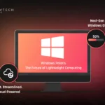 Concept image of Windows Polaris interface on a desktop screen