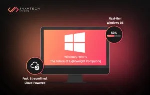 Concept image of Windows Polaris interface on a desktop screen