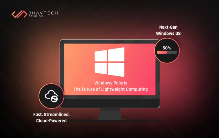 Concept image of Windows Polaris interface on a desktop screen