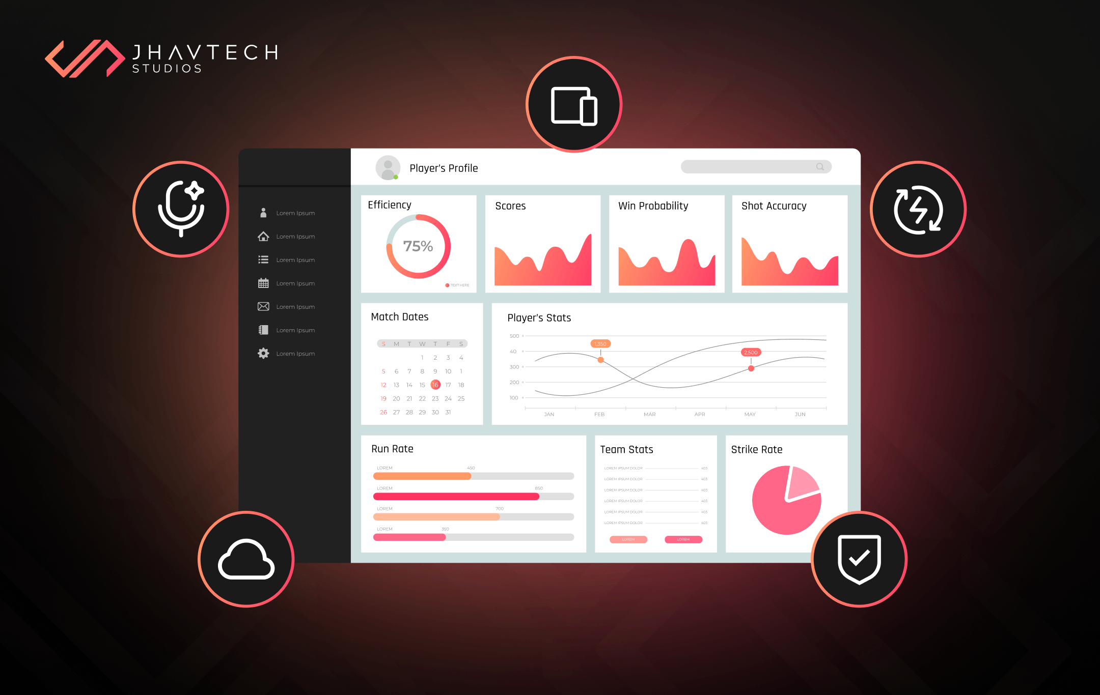 Sports analytics dashboard UI