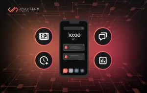 Sydney skyline with a digital startup ecosystem overlay