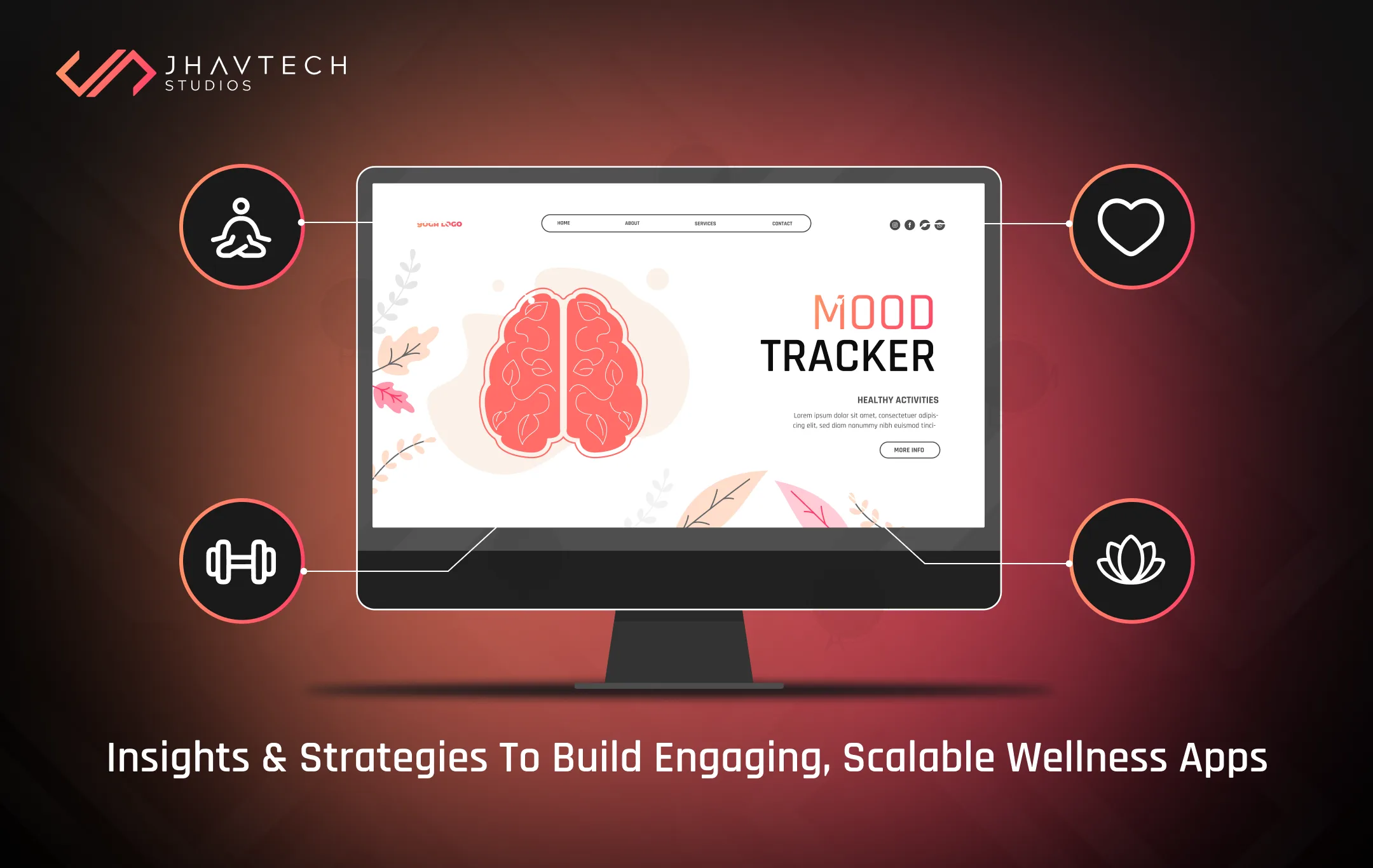 Mood tracker wellness app on desktop screen