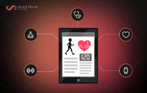 Health app interface showing fitness and wellness tracking icons