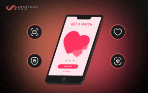 Mobile dating app interface with icons