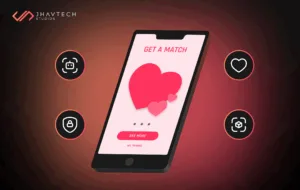 Mobile dating app interface with icons