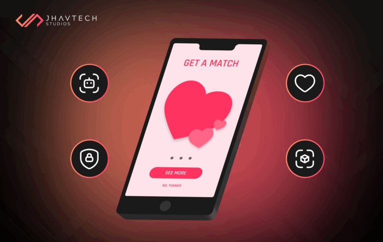 Mobile dating app interface with icons