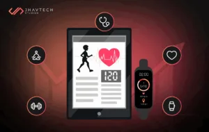 Smartwatch and tablet showing fitness data