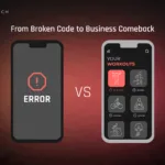 App error screen vs. functional fitness app screen