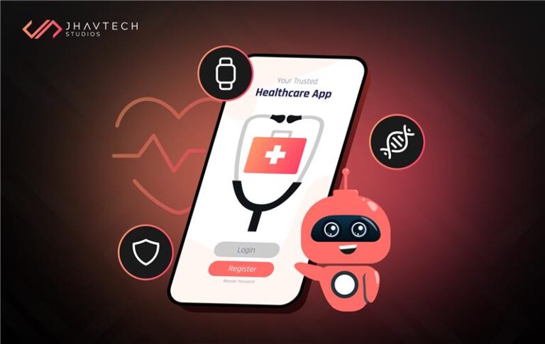 Healthcare App Login Screen with Icons