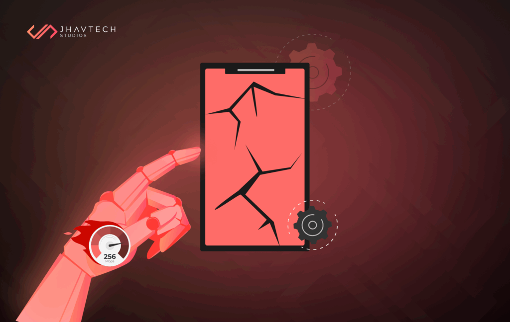 Mobile app crash concept