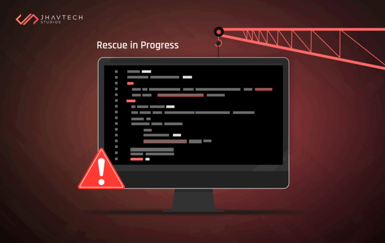 App code rescue in progress on the desktop screen