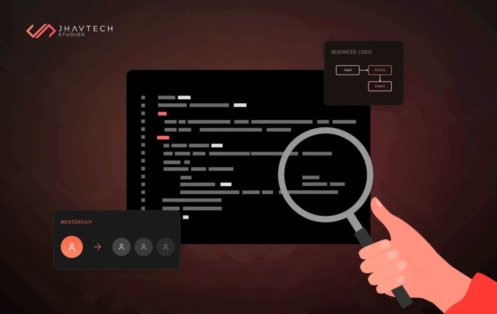 Developer analyzing code
