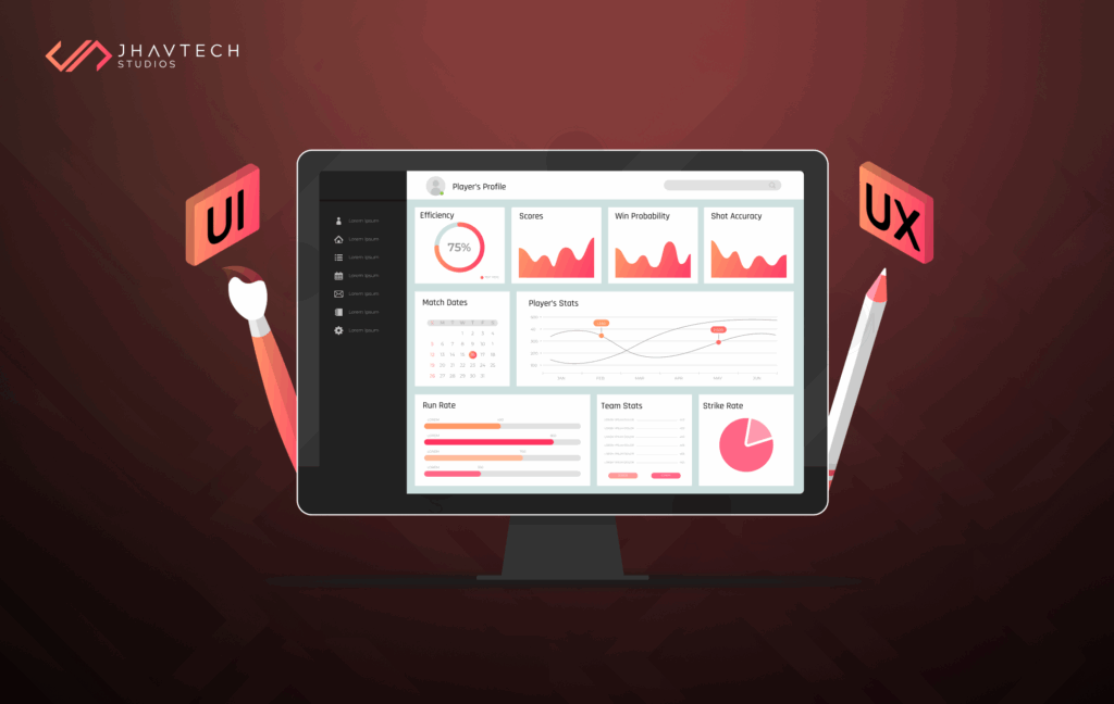 Application analytics dashboard with UI/UX design