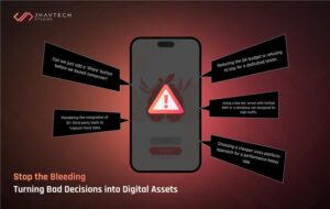 Mobile app interface showing a warning sign and risk factors