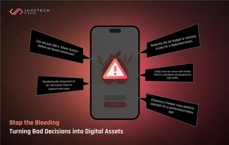 Mobile app interface showing a warning sign and risk factors