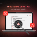 Code security review shown on laptop screen