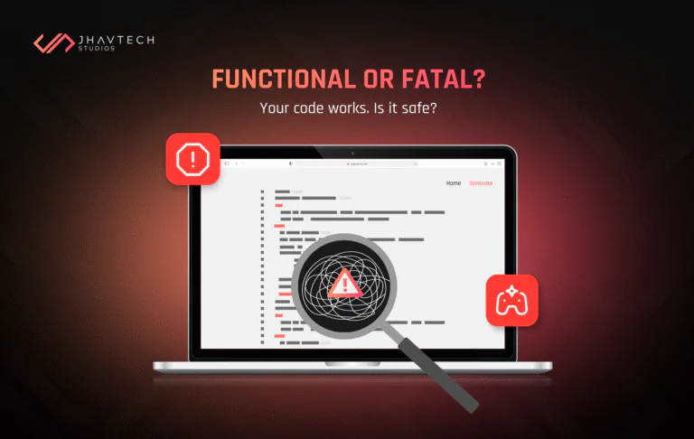 Code security review shown on laptop screen