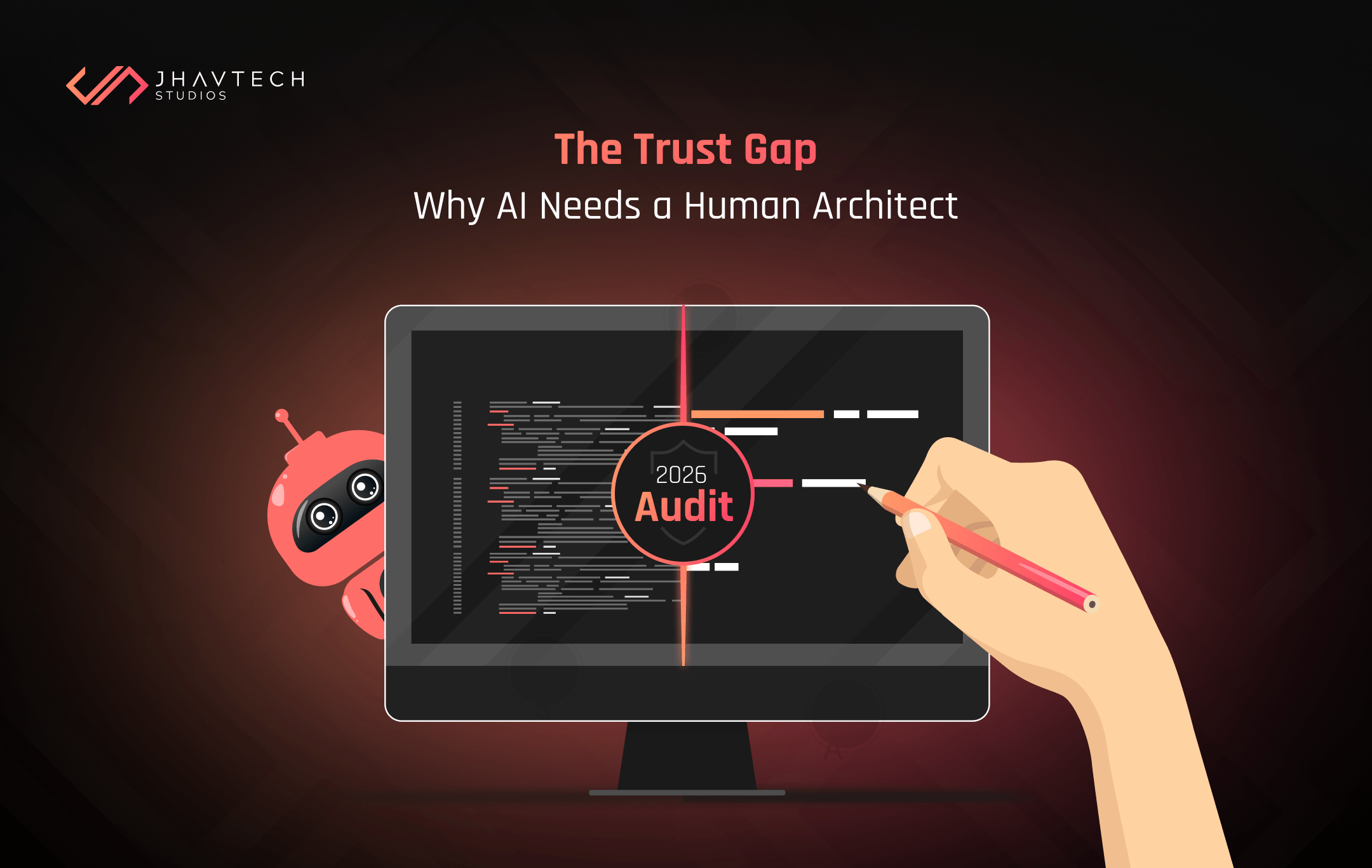 Human reviewing AI-generated code on screen