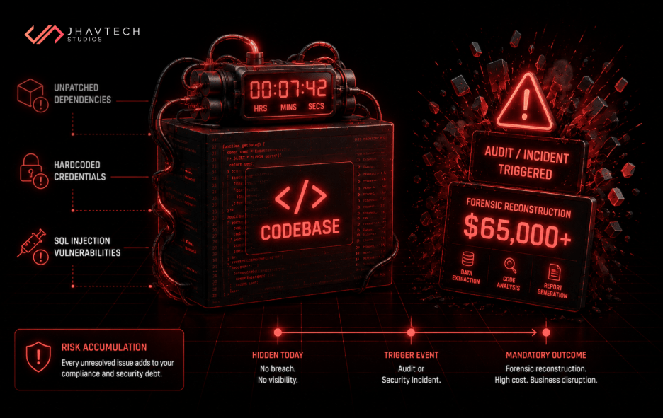 Security risks caused by unaudited technical debt